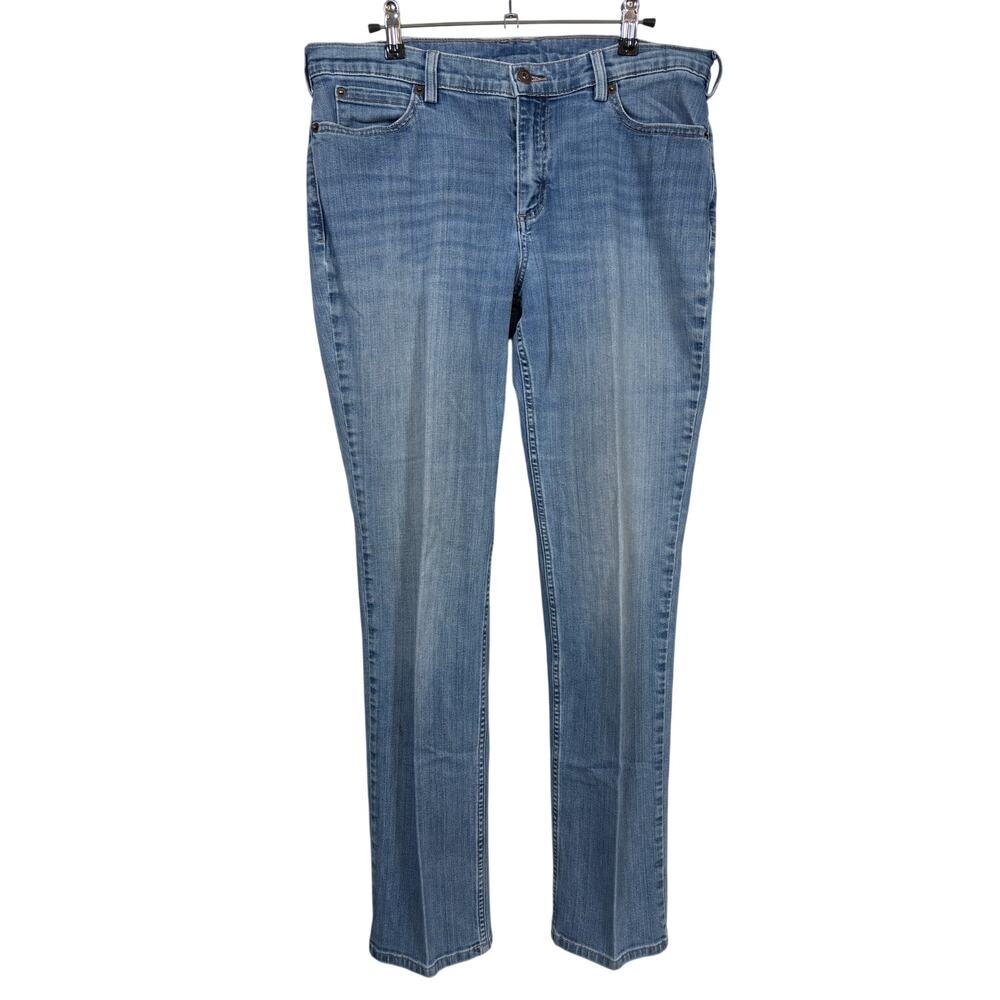 Duluth Trading Co Daily Denim Slim Leg Jeans Womens 14 Blue Stretch